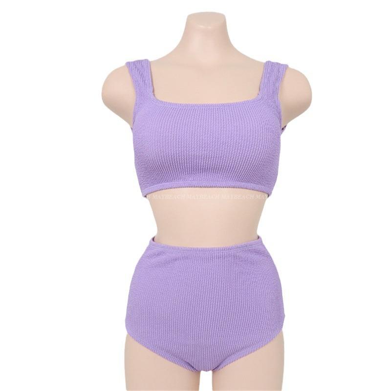 New split sexy swimsuit women cover their bellies and look thin, small breasts gather conservative bikini hot spring swimsuit