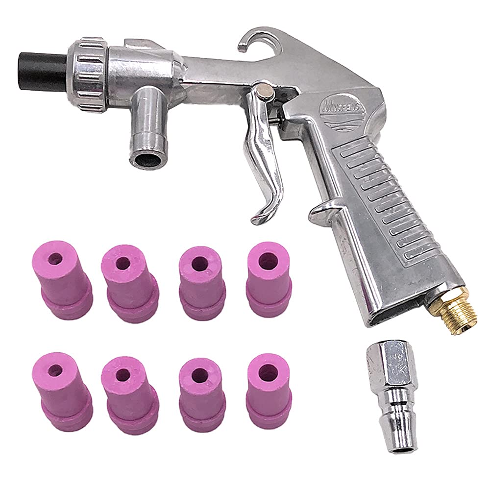 

Nanairokan Sandblasting Gun Set: Sandblaster, Air Siphon, Abrasive Sand, Nozzle Spray (Main Unit and 8 Nozzles)