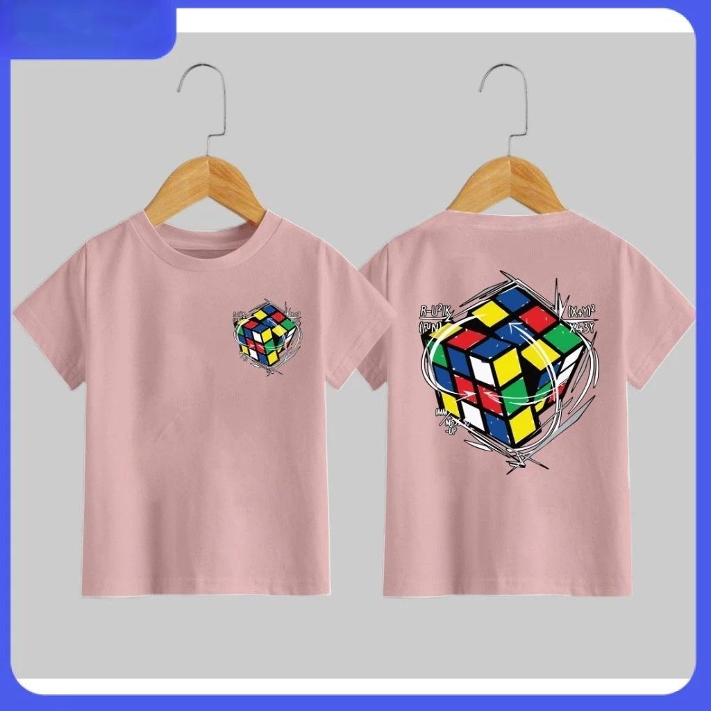 

Kids T-shirt, cool trendy Rubik s Cube print, crew neck top 160