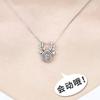 Lively Antler Necklace with Dancing Heart - S925 Sterling Silver Clavicle Chain Christmas Gift for Women