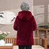 Warm Fleece-Lined Winter Jacket with Hood for Middle-aged and Elderly Women