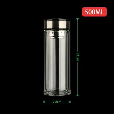 Zhi Shi Double Wall Borosilicate Glass Water Bottle