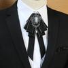 Crystal Black Rhinestone Ribbon Bowtie Ribbon Ribbon Bow Brooch Retro Bow Tie  For Men and Women