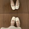Niche design sense one-word buckle bag head half slippers female summer wear with skirt fairy wind rhinestone silver single shoes female