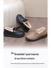 Women's Winter Non-Slip Velvet-Lined Leather Bean Cotton Shoes - Soft Sole, Waterproof, Warm, for Walking
