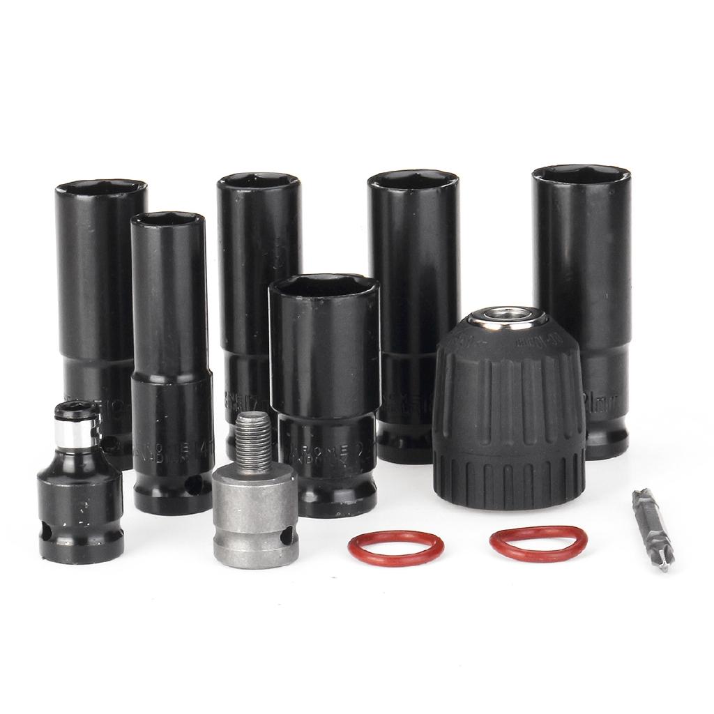 Silber/Schwarz Schlagschrauber Sechskant Steckkopf Set 11-teilig Elektrischer Schlagschrauber Sechskant Steckkopf Set