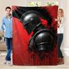 Retro Spartan Warrior Pattern Flannel Printed Blanket Suitable for All Seasons Suitable for Living Room Office Sofa and Travel