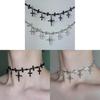 Gothic Style Alloy Cross Choker Necklace With Geometric Design For Women