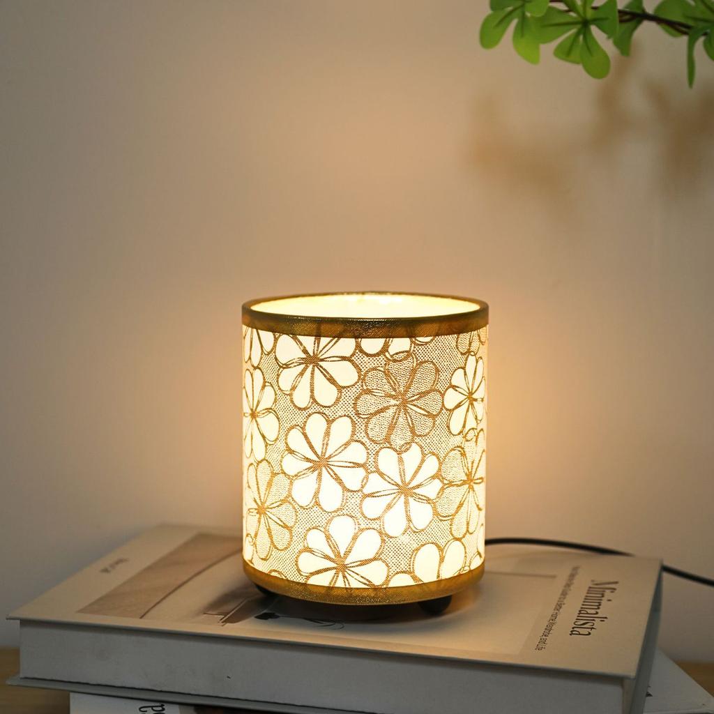 Minimalist fabric desk lamp, USB switch button soft warm lighting desk reading light bedroom living room office light