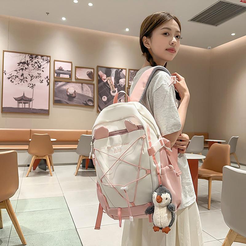 Cartoon Student Schoolbag Girl's Large Capacity Backpack