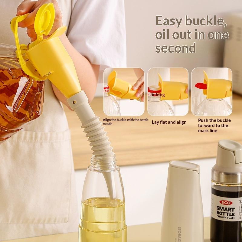 Retractable Oil Pour Spout Durable Flexible Snap On Leak Proof for Household Kitchen Oil Transfer Daily Use