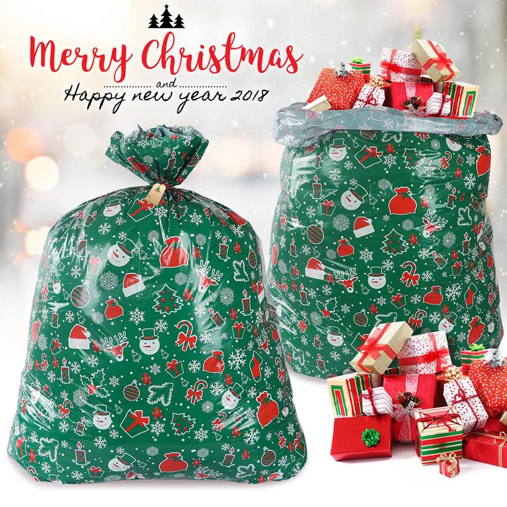 Christmas Large Drawstring Gift Bag Candy Bag 2025 Merry Christmas Decoration for Home Navidad New Year Large Cookie Packaging