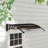 Front Door Canopy Outdoor Awning Aluminium Rigid Plastic Polycarbonate Rain Shelter UV Water Rain Resistant 120 X 75cm Brown
