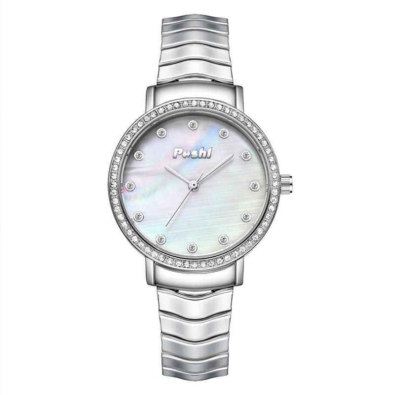 

POSHI Star Series Нишевые кварцевые часы Легкие роскошные модные часы в стиле ретро Женские часы серебряный
