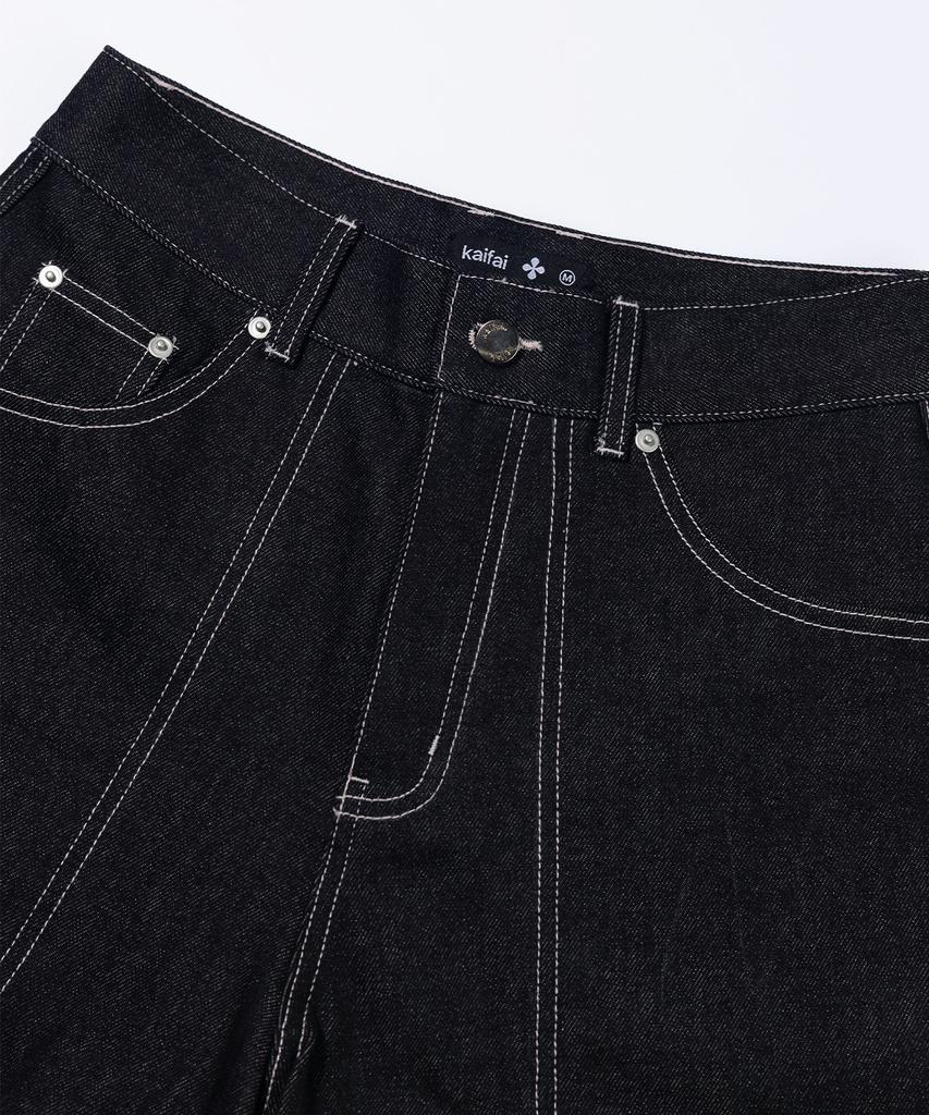 KAIFAI Trace Denim Bermuda Pants (Black) K26Qc242