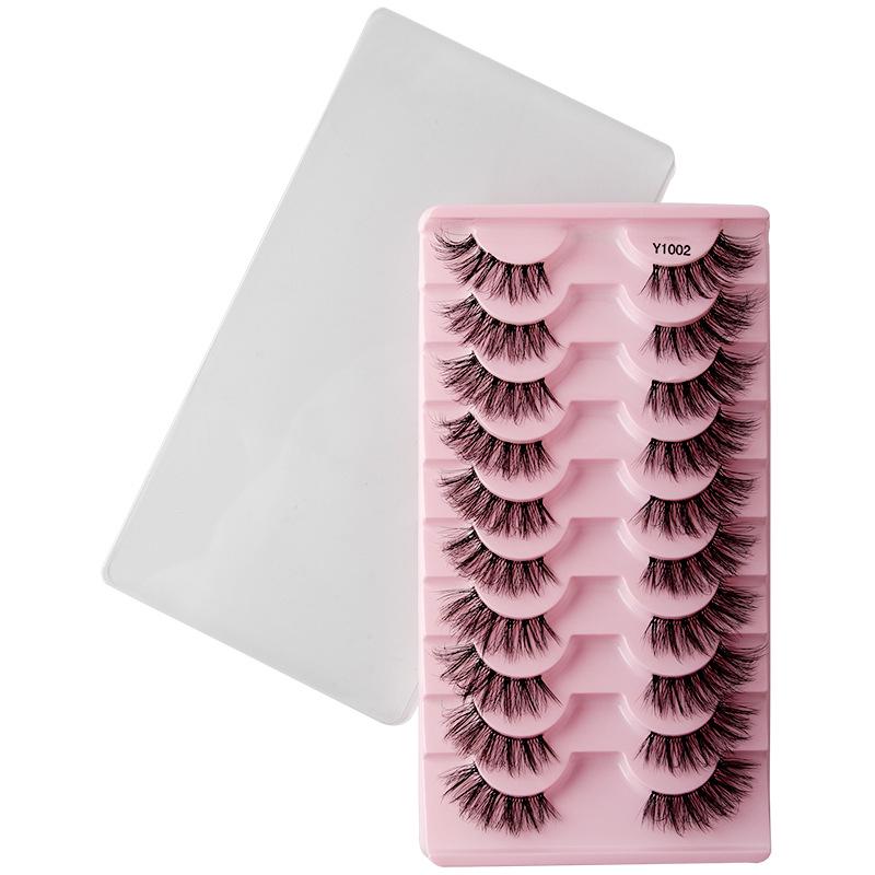 10-Pair Pack of Faux Mink Thick Half-Eye False Eyelashes
