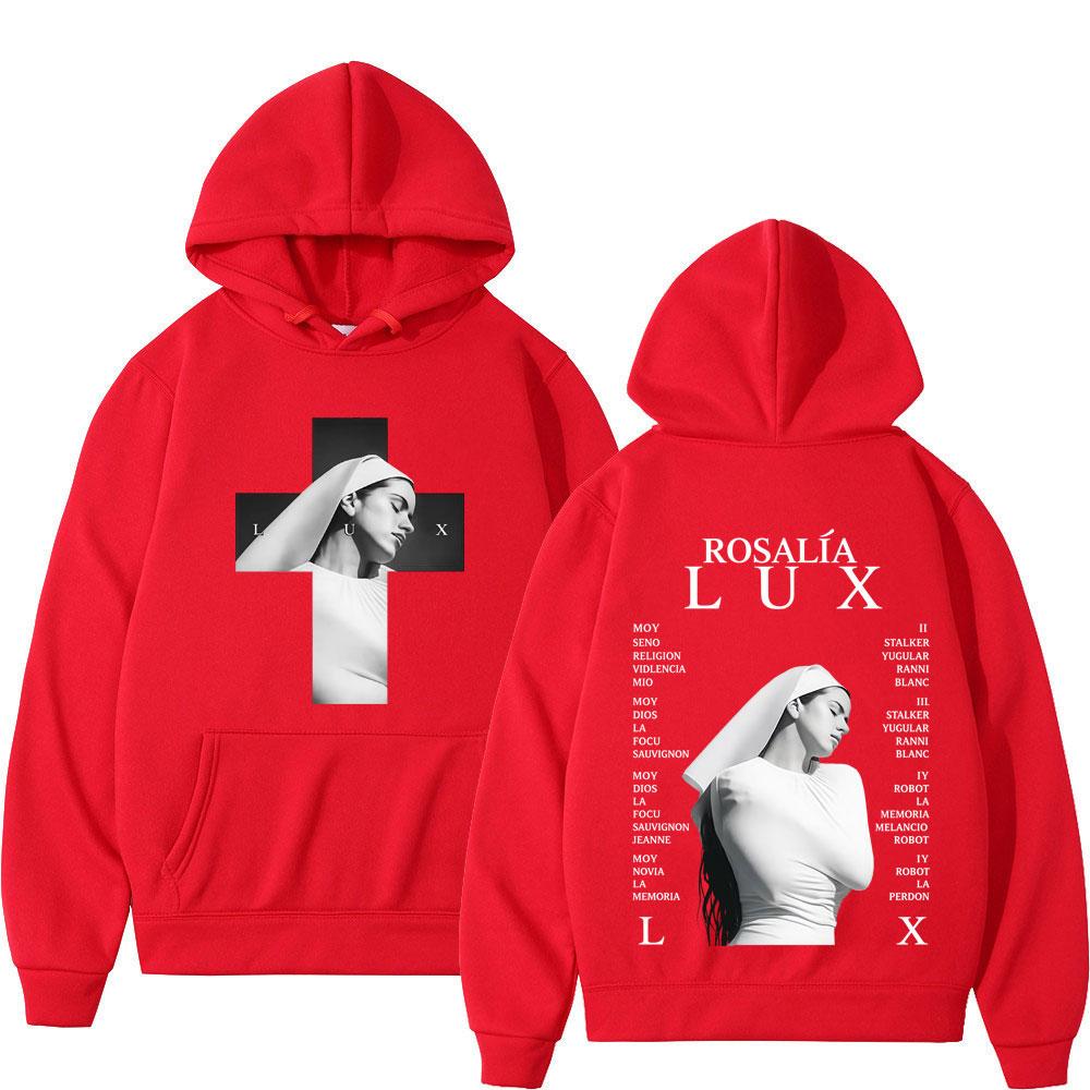 Singer Rosalia Lux Album Tour Print Graphic Hoodie Men Women Fashion Pullover Long Sleeves Harajuku Tracksuit