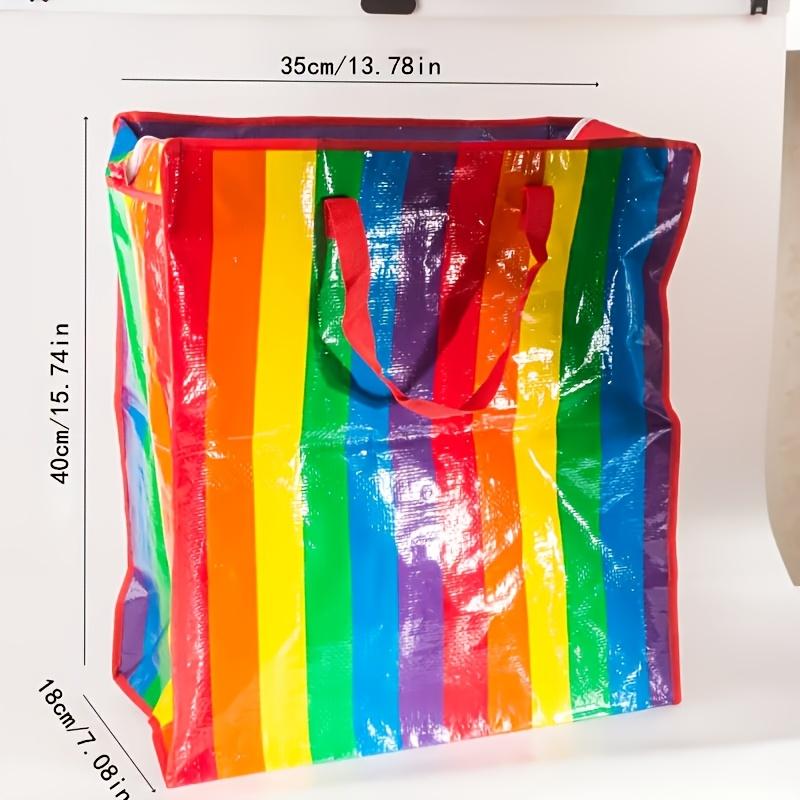 Large Rainbow Striped Tote Bag Spacious & Stylish Color Block Shoulder Bag Perfect for Everyday Use