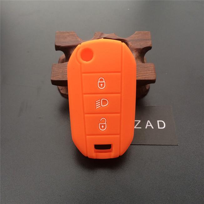 ZAD silicone rubber key fob cover case shell skin protect for Citroen C2 C3 C4 Picasso Xsara C5 C6 C8 Flip Folding 3 button key