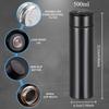500ml Smart Thermobecher Edelstahl Wasserflasche Reisebecher Temperaturanzeige Vakuumisoliert Kaffeetasse Weihnachtsgeschenk
