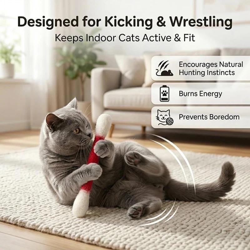 6PCS Cotton Swabs Cat Toy with Catnip Kitten Chew Sticks for Indoor Boredom Durable Dental Teething Ropes Interactive Accessory