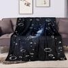 Galaxy Night Sky with Planets Patterned Flannel Blanket Perfect for the Bedroom Living Room, Sofa, or a Little Nap