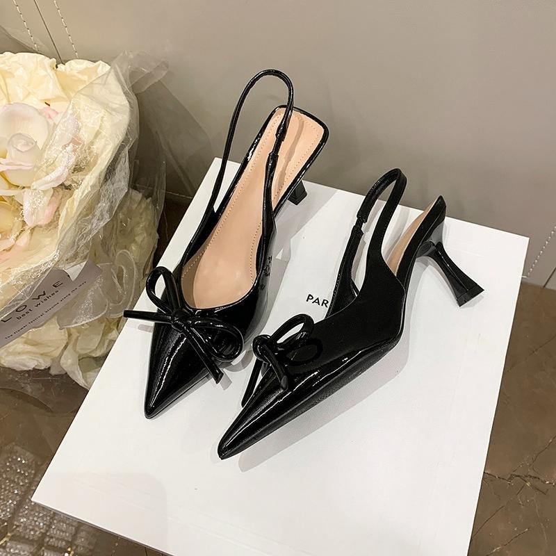Summer Pointed Toe High Heel Women Sandals Fashion Butterfly-knot Singbacks Pumps Female Elegant Stripper Party Sandalias