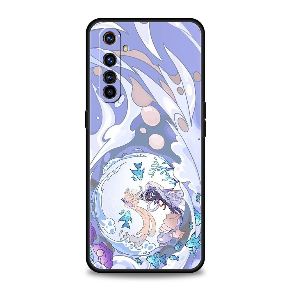 For Realme 10 9 8 5G 7 6 GT2 Pro Plus 9i 8i C21 C11 C25 C35 Genshin Impact Cartoon Logo Phone Case For Realme GT Neo 2 3T Cover