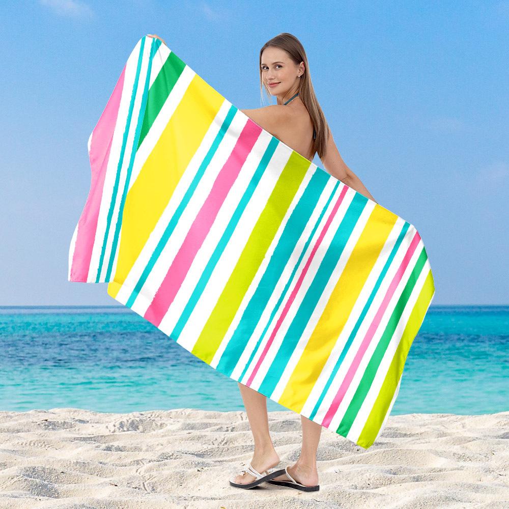 High Quality Microfiber Quick-Dry Antimicrobial Hypoallergenic Custom Print Big Beach Towels for Sport Use Eco-Friendly
