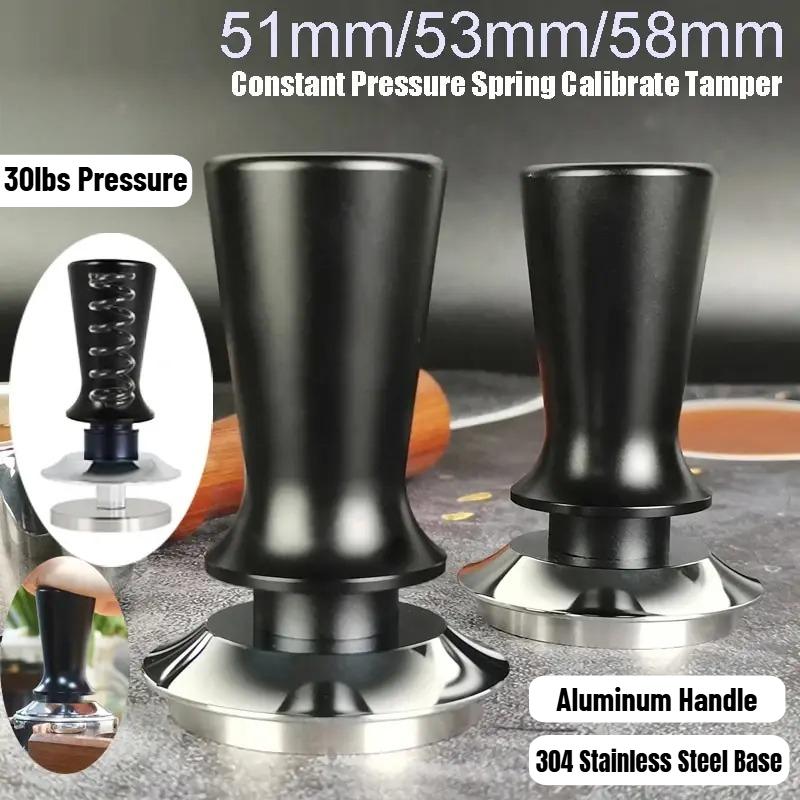 51/53/58mm Calibrated Spring Loaded Espresso Tamper Stainless Steel Barista Coffee Tamper for Portafilter Coffee Machine