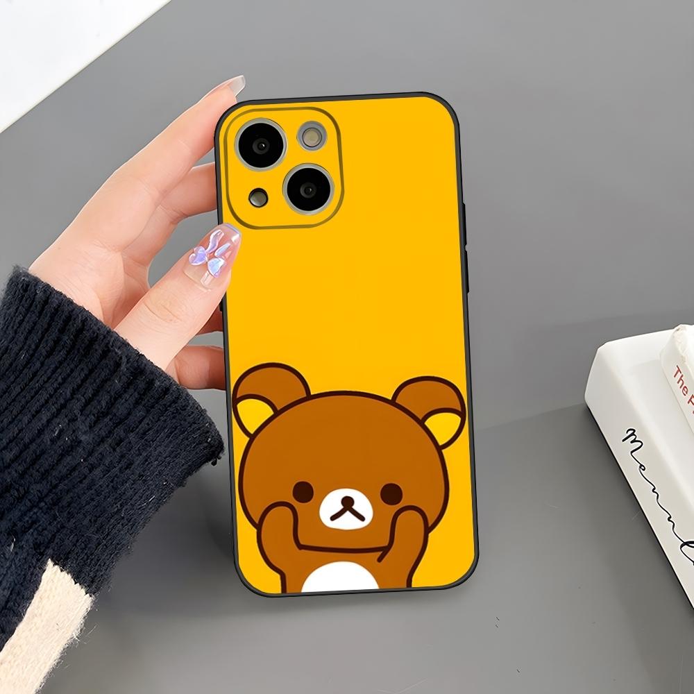 Cute Rilakkuma Bear Phone Case For Iphone 16 Plus 15 14 Pro Max 13 Mini 11 12 Xr X Xs 6 7 8 SE Plus Back Cover