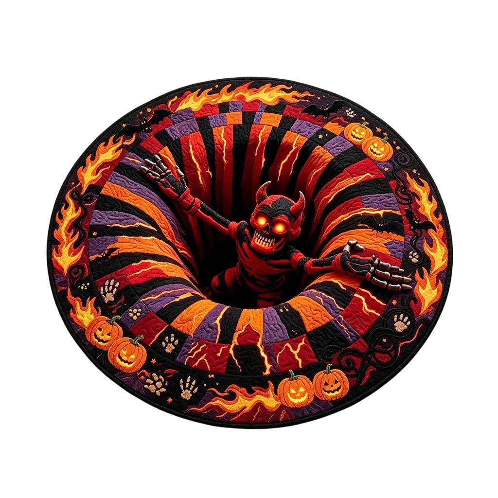 Halloween Round, Decorative Circular Area for Living Room Bedroom Indoor Floor Decor