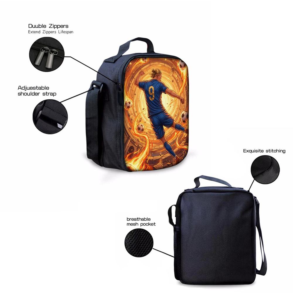 1/2/3/4/5PC Soccer Star Pattern Backpack Set – Large-Capacity Casual Backpack with Matching Clutch & Tote Bag, Perfect for Daily