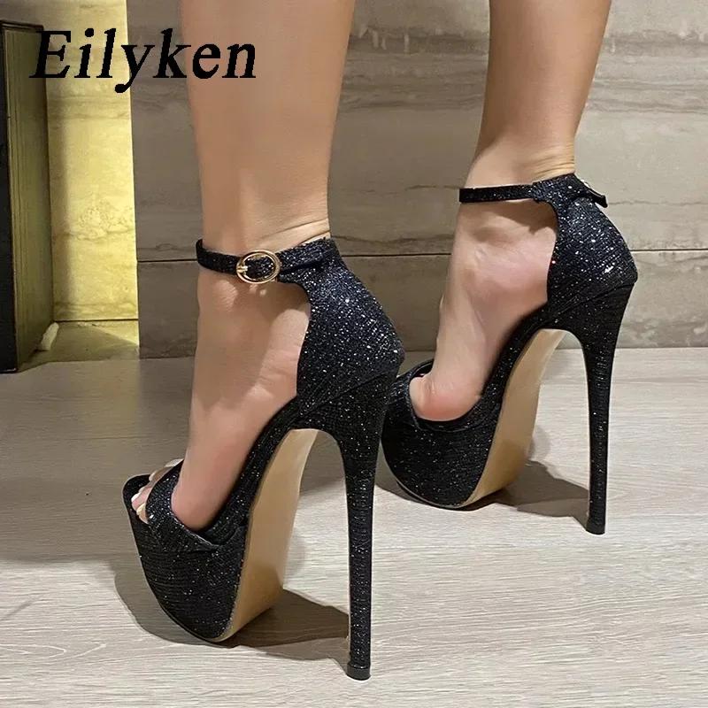 Fashion Eilyken Sexy Pole Dance High Heels Women Sandals Fashion Platform Open Toe Buckle Strap Party Shoes Size 34-46