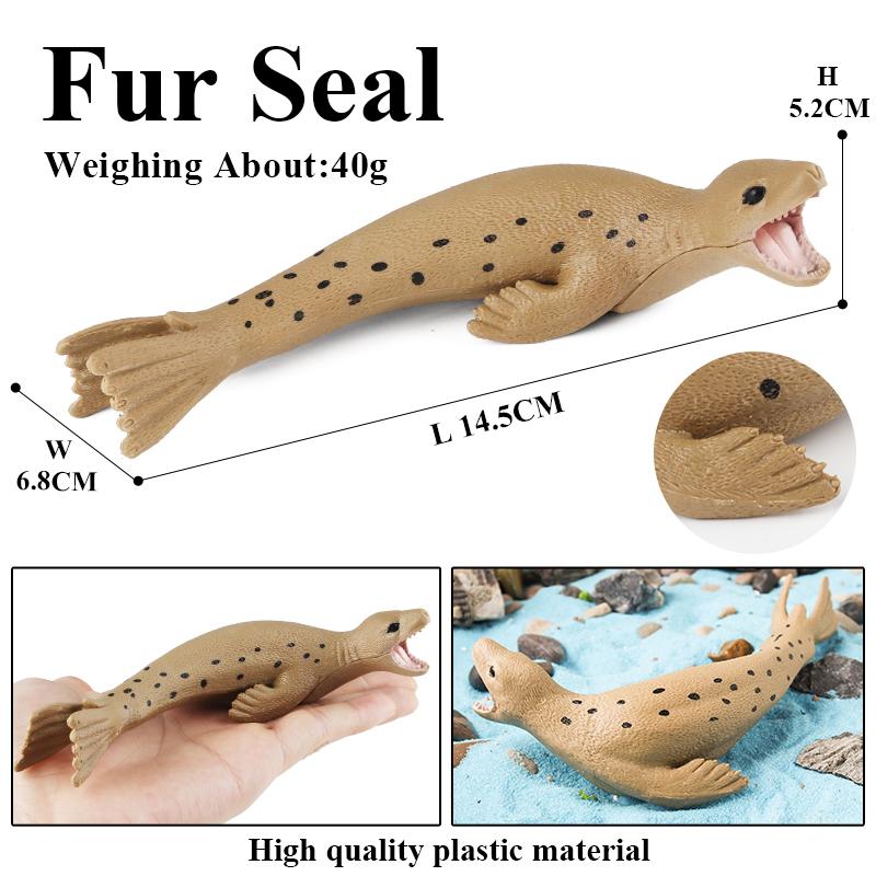 Oenux New Sea Life Seal Sea Lion Orcas Blue Whale Shark Megalodon Dolphin Aquarium Ocean Marine Animals Model Kids Toy Gift