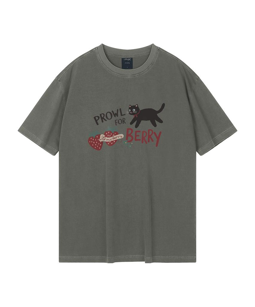 WILDROCK Prowl For Berry Pigment Oversized Short Sleeve T-Shirt (Cropped) (Type B)