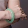 Quartzite Light Green Jadeite Bangle - Medium Width Women's Ice Waxy Jade Jewelry