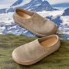 Fashion Suede Leather Mens Slippers Stylish Male Mules Shoes New Trend Business Sandals All-match Beach Slides Lazy Shoes Man Half Drag