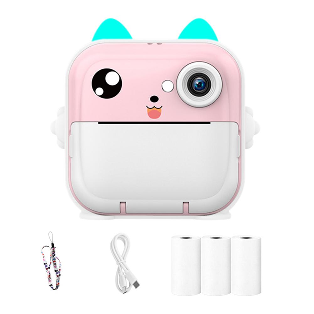 4 In 1 Cute Digital Camera 1200mAh Mini Instant Print Camera USB Rechargeable HD Photo Printing Camera Christmas Birthday Gifts