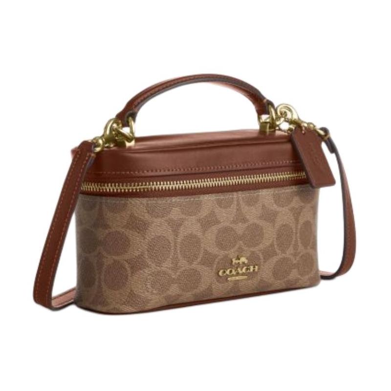 Coach RAINER 19 Brand Logo Artificial Leather Handbag Small Women's Brown
