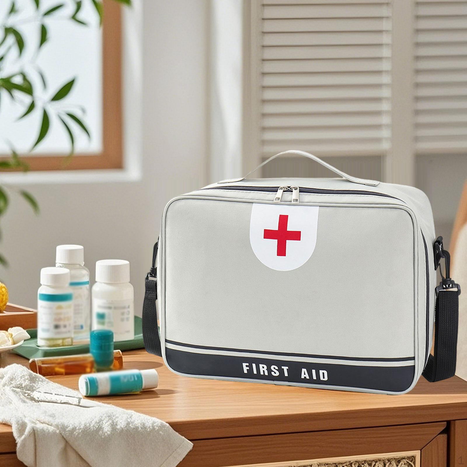 

First Aid Bag Emergency Set Organizer Versatile Storage for Camping Office Hiking gray