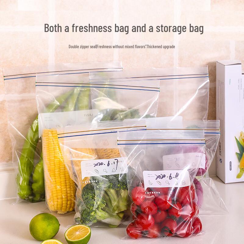 FaSoLa Double Zipper Food Storage Bags