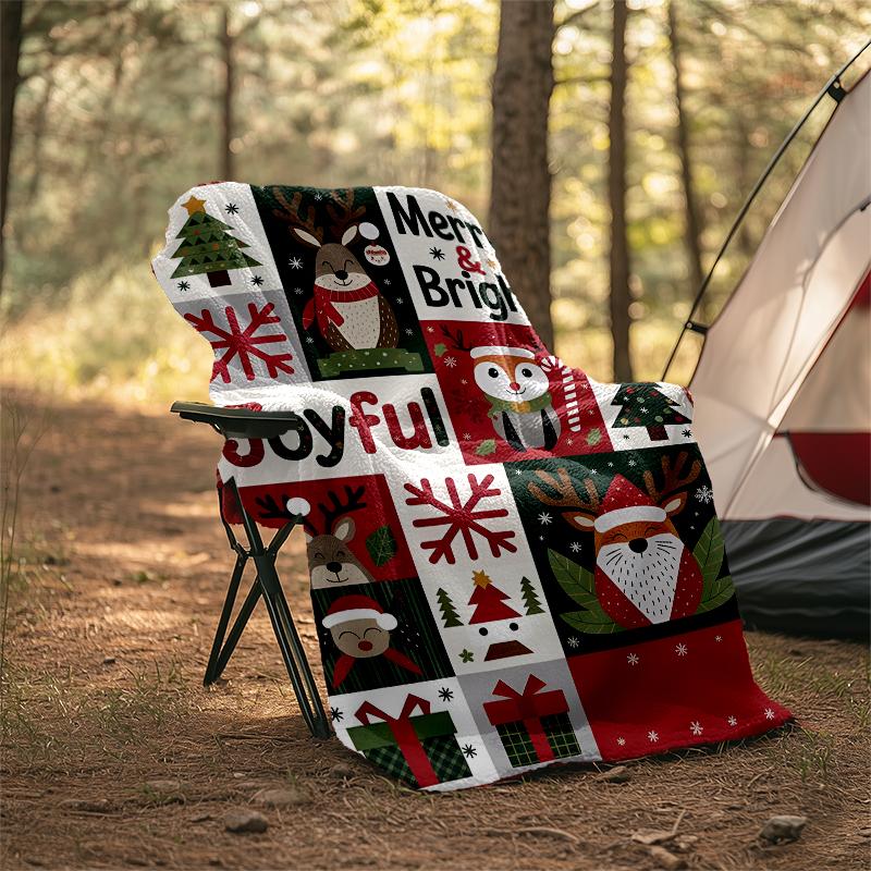 Christmas Theme Printed Blanket - Perfect for Couch, Bed, Travel & Outdoor Use | Machine Washable, Cozy & Durable.