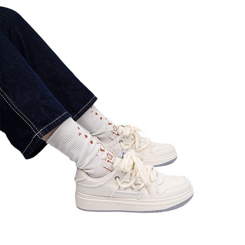 Global platform white shoes men's new trendy versatile canvas shoes casual sports board shoes ZHQ-HY265