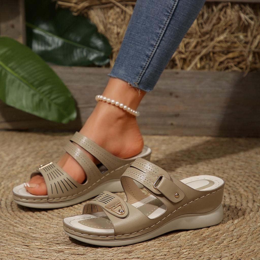 Plus Size Shoes for Women 36-42 Summer Fashion Wedges Comfortable Slippers Casual Platform Slip On Sandals Beach Footwear