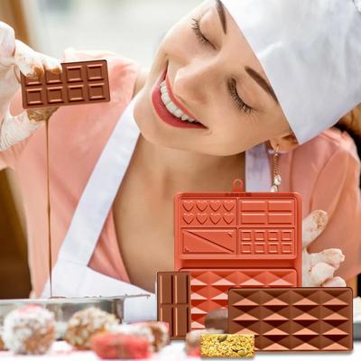 Chocolate Bar Mold Non-Stick Snack Bar Chocolate Mold Dessert Molding Kitchen Baking Supplies For Cake Shop Home Farmhouse Cafe