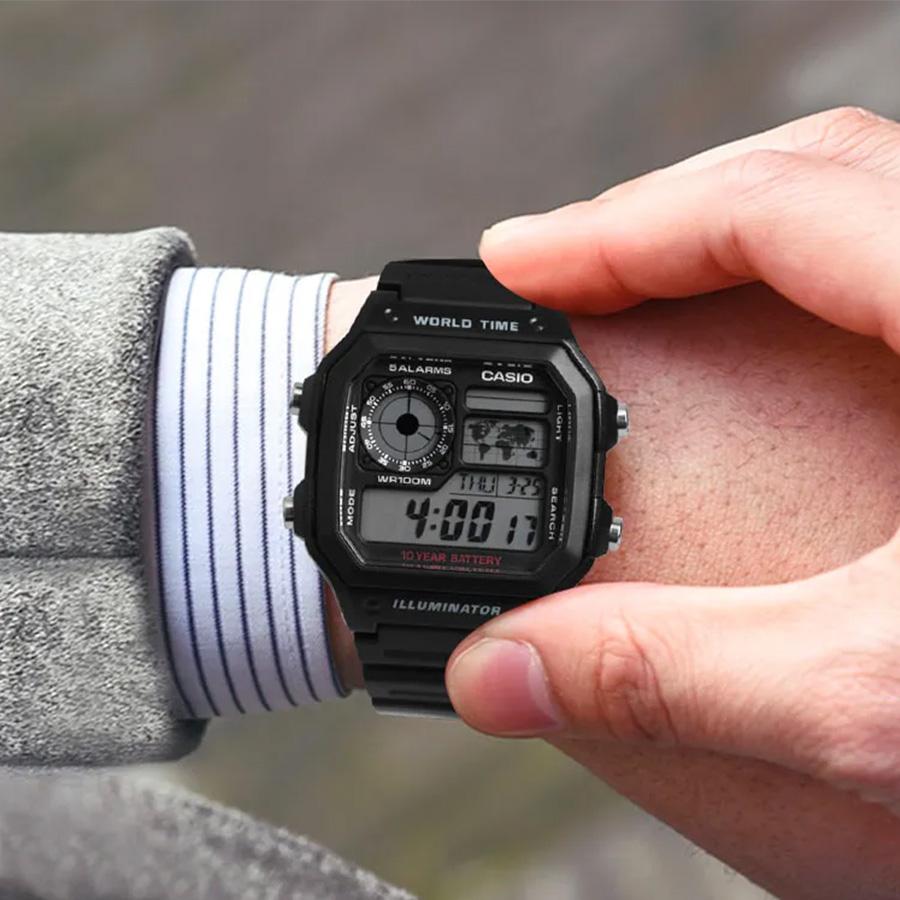 Casio Black Men's Digital Quartz Watch AE-1200WH-1A