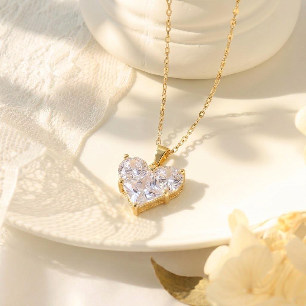 European Style Heart Zirconia Necklace for Women - Creative and Versatile Clavicle Chain Jewelry