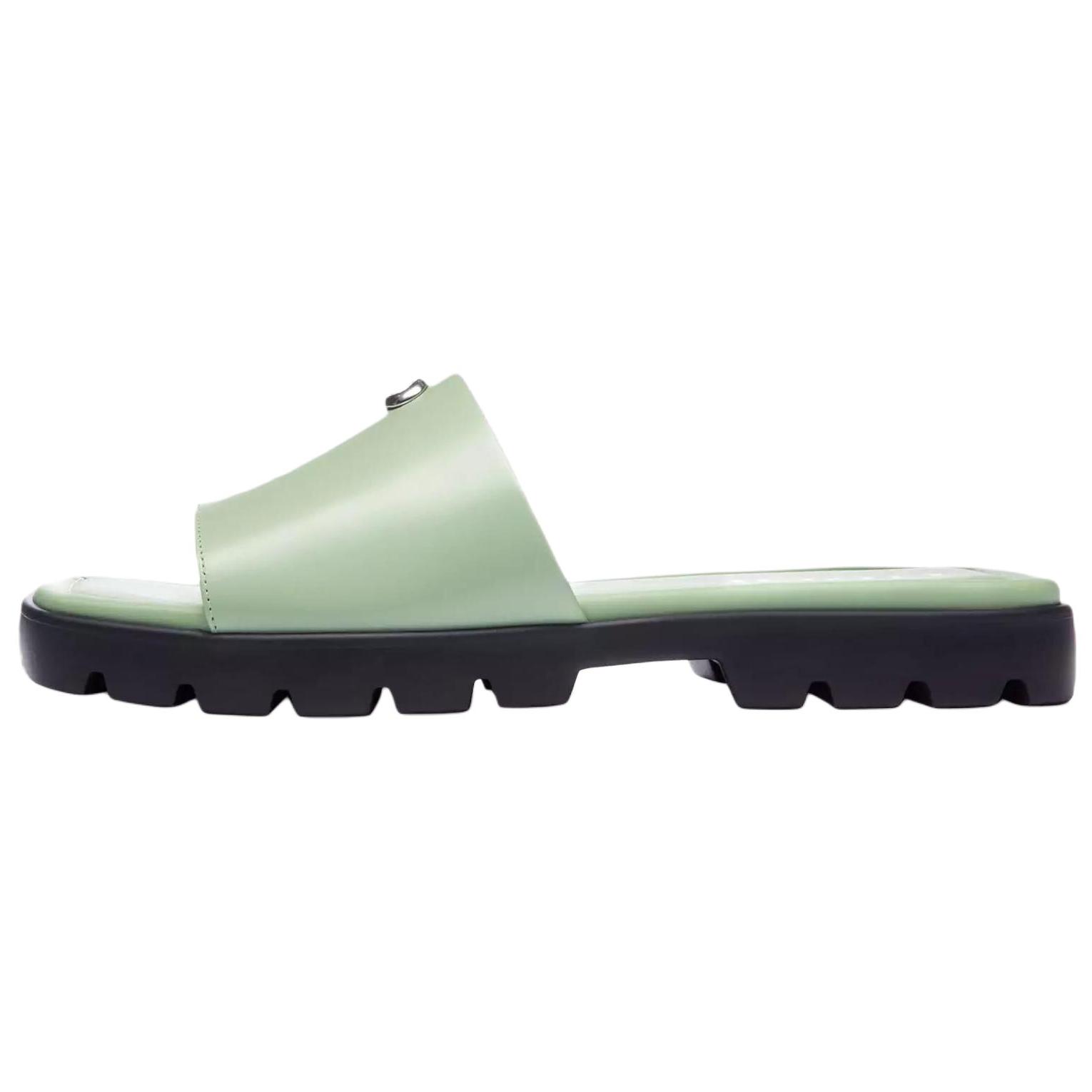 

Женские кожаные сандалии-слайды с открытым носком квадратной формы, зеленые CP899-TY6 35.5