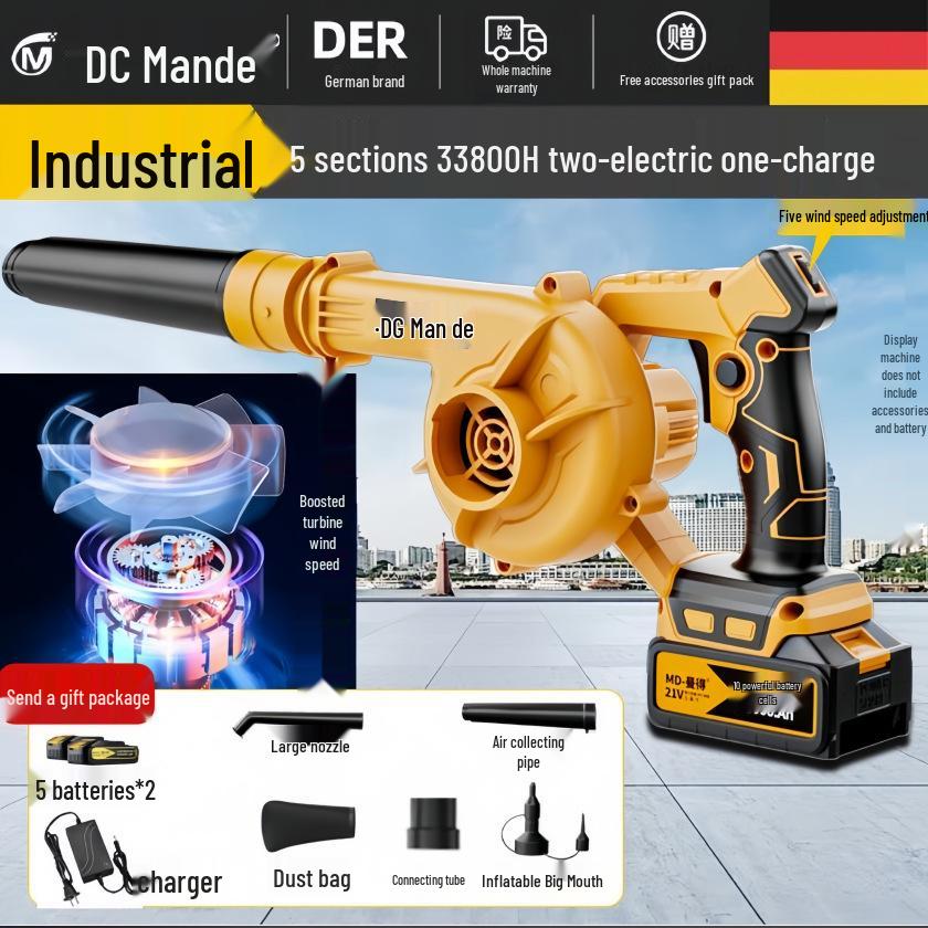 High-Power Rechargeable Lithium-Ion Blower and Vacuum Cleaner with Free Shipping